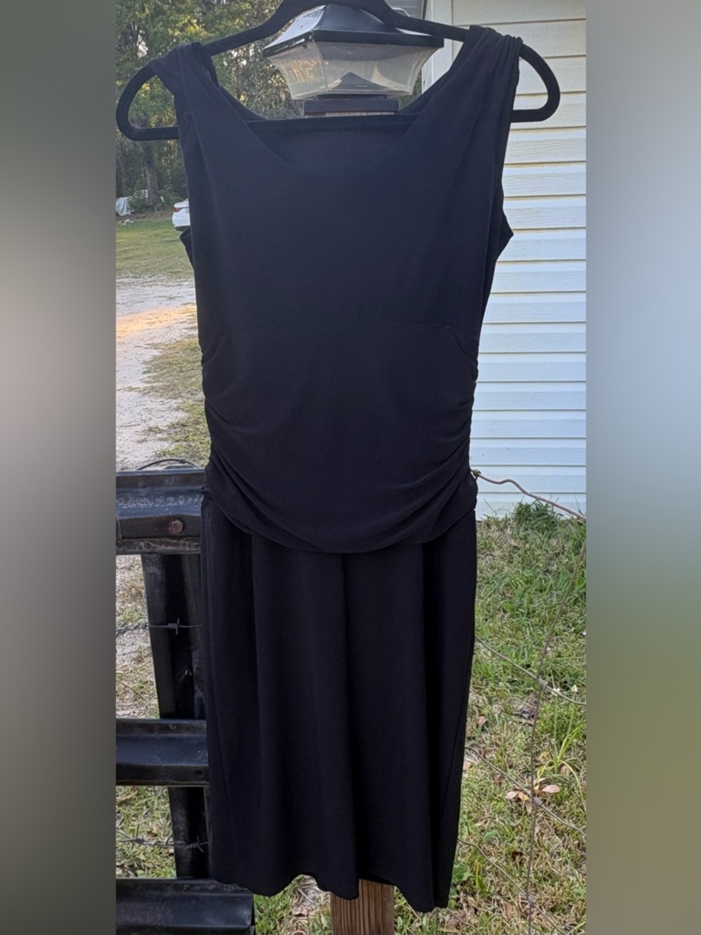 Nine West Black Sleeveless Maxi with Subtle Waist Ruching